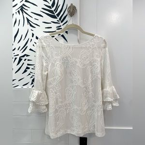 Lilly Pulitzer Liana top size medium coconut jellyfish critter crochet